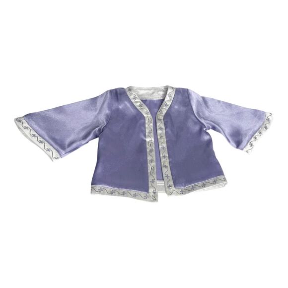 American Girl Doll Nellie Pajama Top Purple Satin Pjs Accessory Button Up Floral - Picture 1 of 5